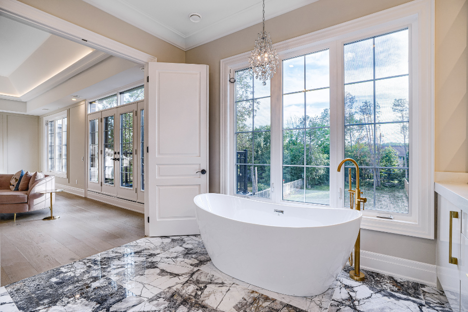 marble flooring in old money style home